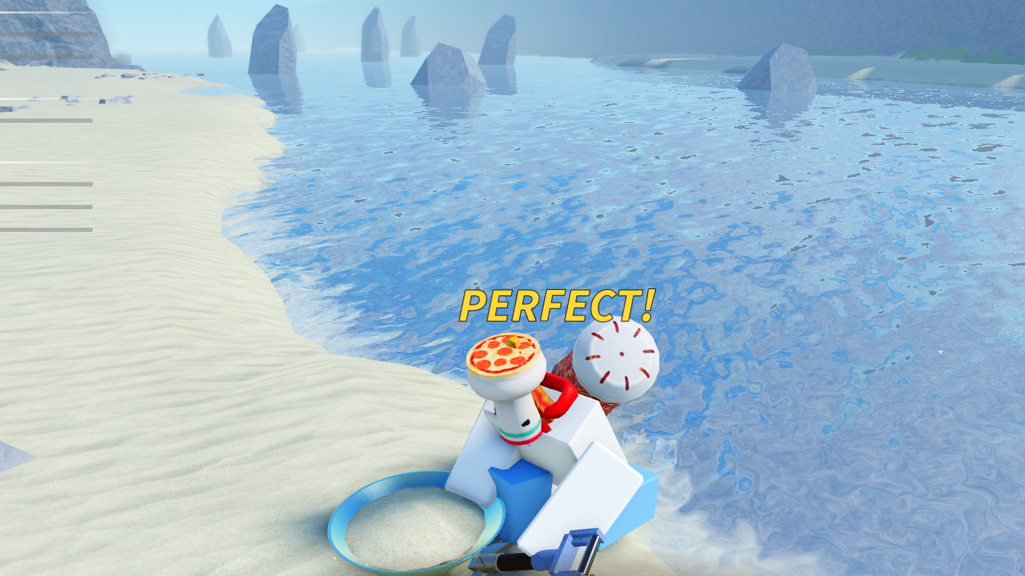 A character panning for gold in the Roblox experience, Prospecting. - 1