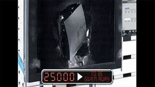 PS3 filmed crashing into LCD TV at high speed