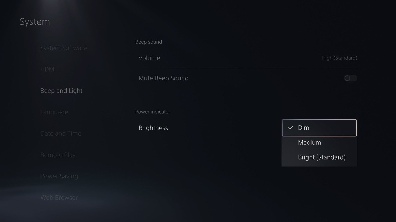PS5 beta brightness adjustments