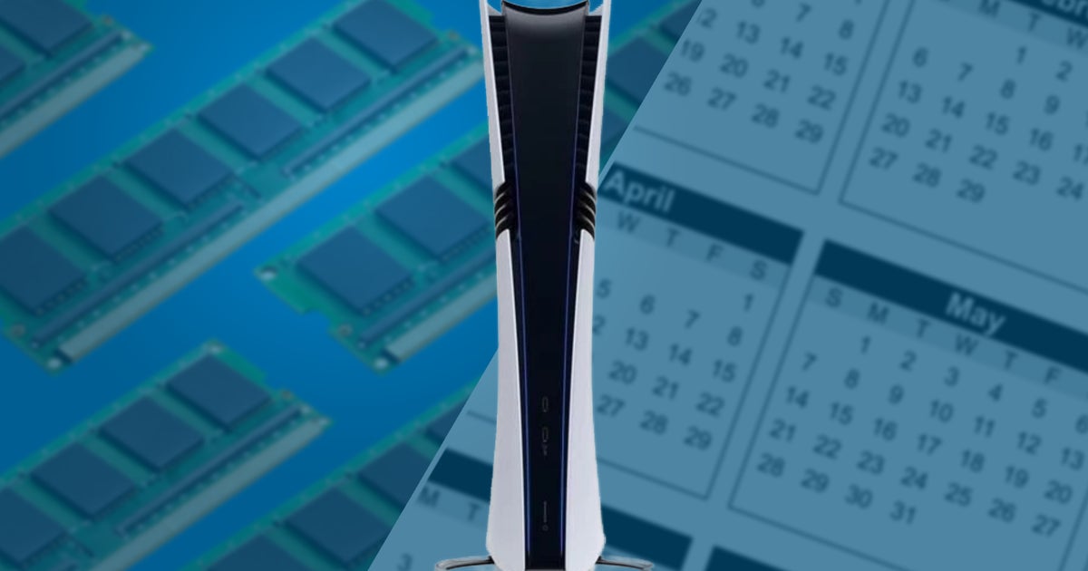 A PS5 Pro in between a calendar and stacks of RAM
