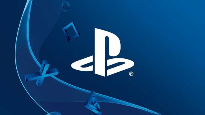 Sony's PlayStation logo on a blue background.