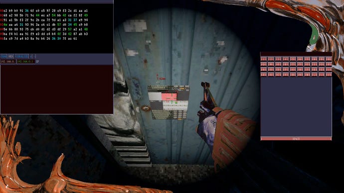 The subordinate struggles to recognize a hacking minigame with hexadecimal code.