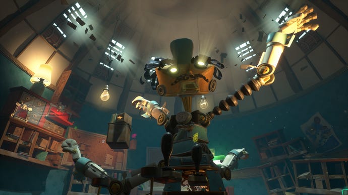 A mechanical figure of Ford Cruller in Psychonauts 2