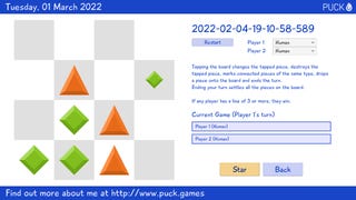 A shape-filled grid in a game designed by the AI, Puck.