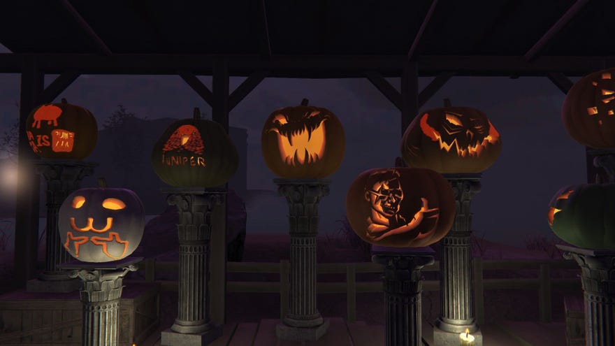 Some prize-winning pumpkins in The Annual Ghost Town Pumpkin Festival