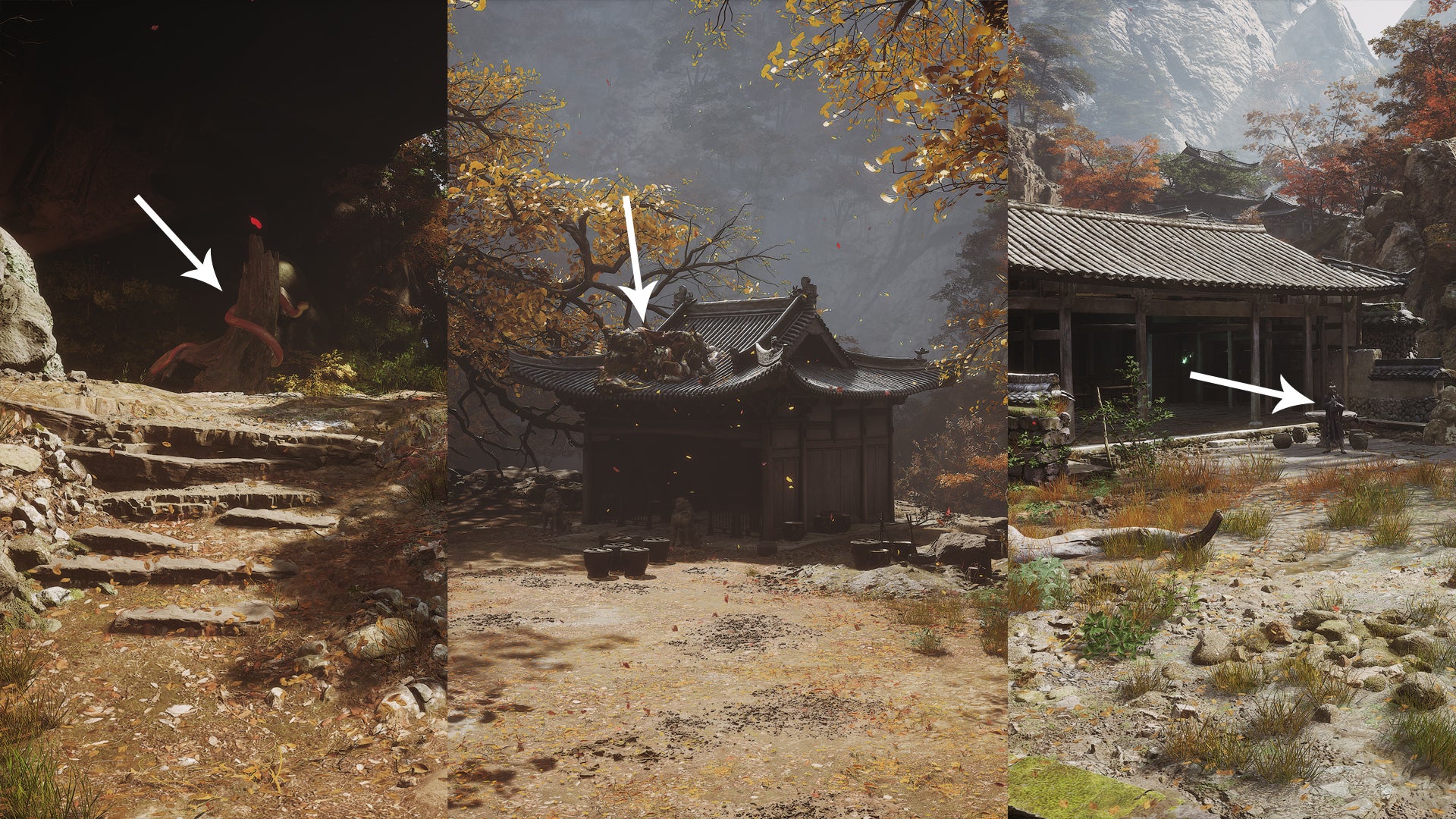 The snake, Scorpionlord, and Daoist Mi on Purple Cloud Mountain in Black Myth Wukong. - 11