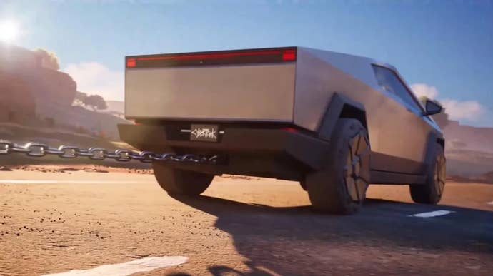 The Cybertruck in Fortnite.