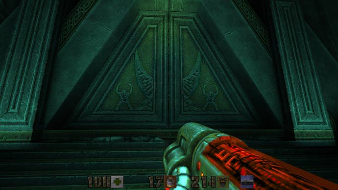 Strogg-fragging violence in a Quake 2 remaster screenshot.