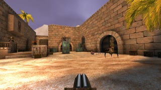 A familiar scene from not-Quake inside Quake thanks to the Remix Jam.