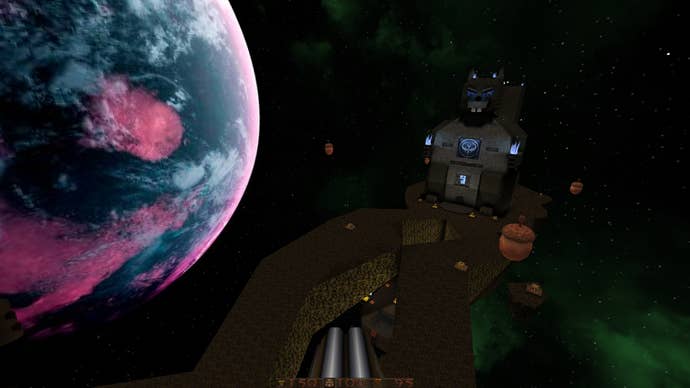 A familiar scene from not-Quake inside Quake thanks to the Remix Jam.