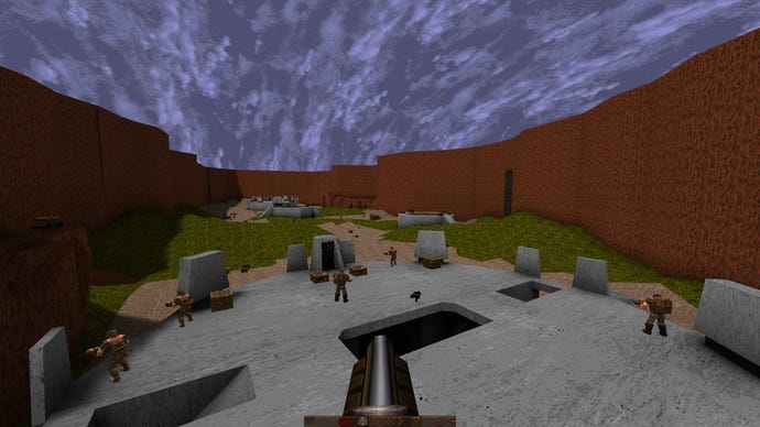 A familiar scene from not-Quake inside Quake thanks to the Remix Jam.