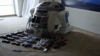 This R2D2 droid is actually 8 consoles and a projector