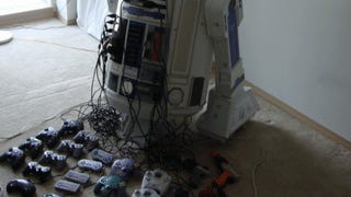 This R2D2 droid is actually 8 consoles and a projector