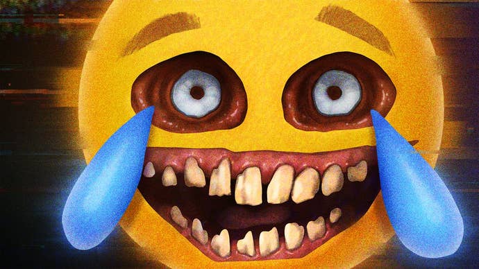 A grotesque emoji face from the game REPO