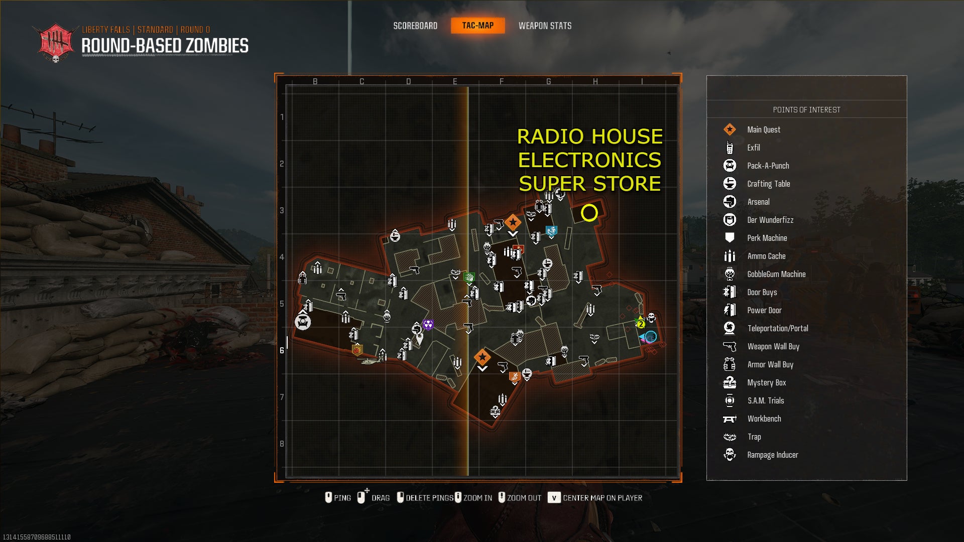 A map of Liberty Falls, showing the Radio House Electronics Super Store. - 9