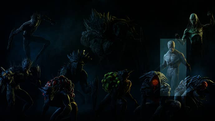 An image of the various enemy types in Rainbow Six Extraction, with the Grunt enemy highlighted.