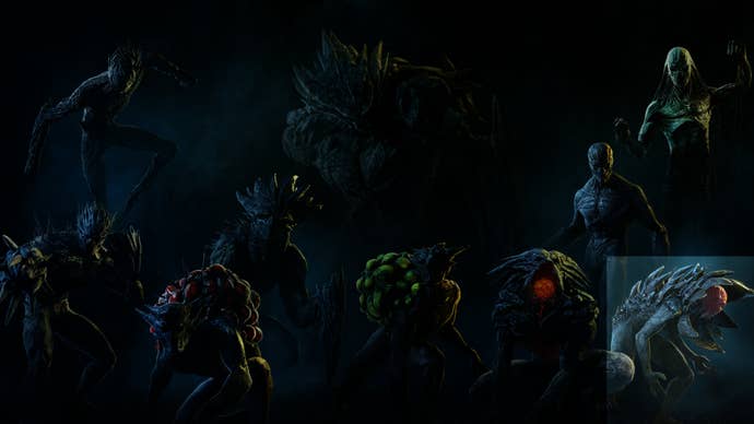 An image of the various enemy types in Rainbow Six Extraction, with the Lurker enemy highlighted.