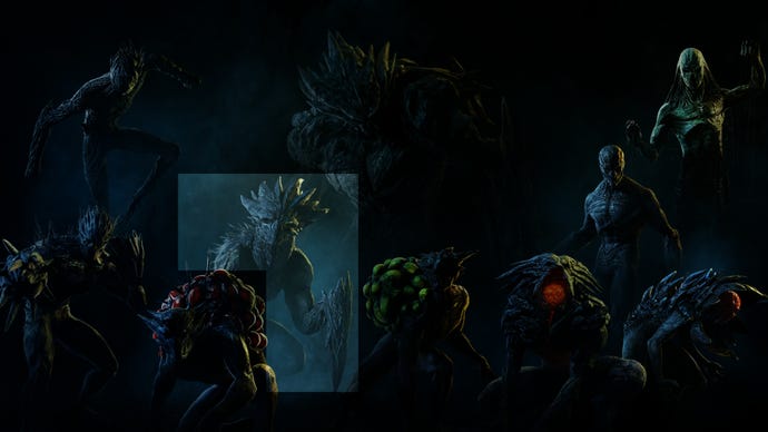 An image of the various enemy types in Rainbow Six Extraction, with the Rooter enemy highlighted.