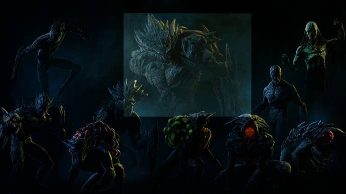 An image of the various enemy types in Rainbow Six Extraction, with the Smasher enemy highlighted.