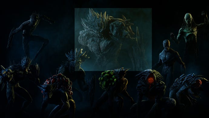 An image of the various enemy types in Rainbow Six Extraction, with the Smasher enemy highlighted.