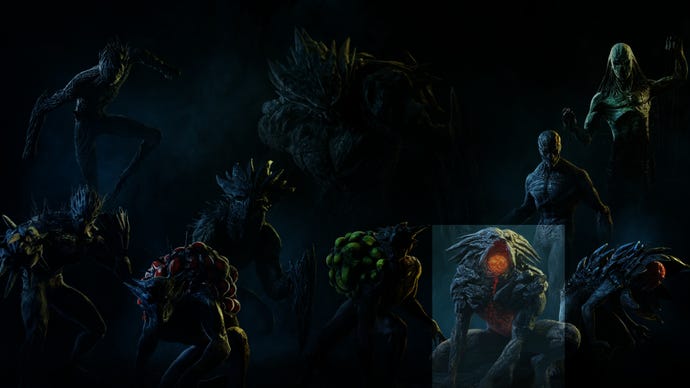 An image of the various enemy types in Rainbow Six Extraction, with the Sower enemy highlighted.