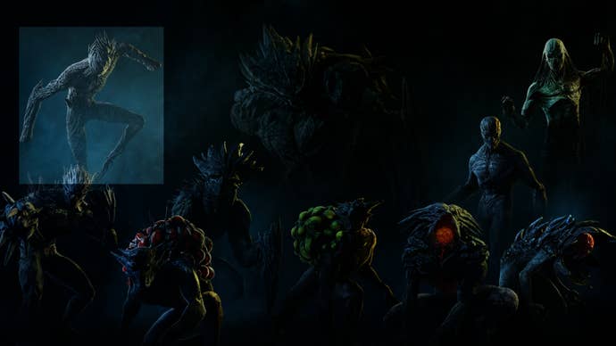 An image of the various enemy types in Rainbow Six Extraction, with the Tormentor enemy highlighted.