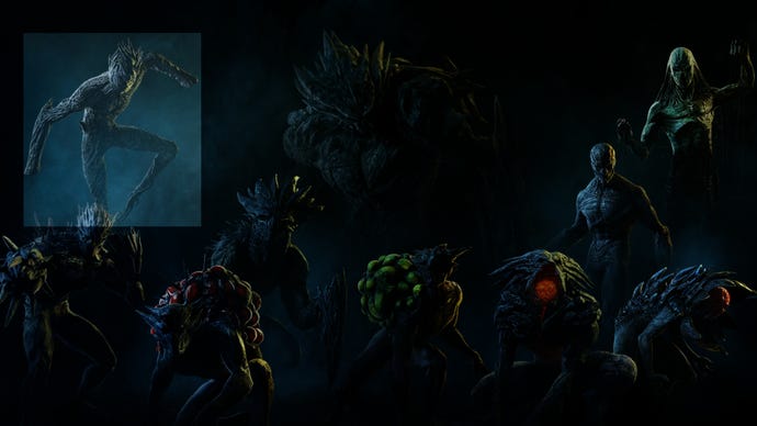 An image of the various enemy types in Rainbow Six Extraction, with the Tormentor enemy highlighted.