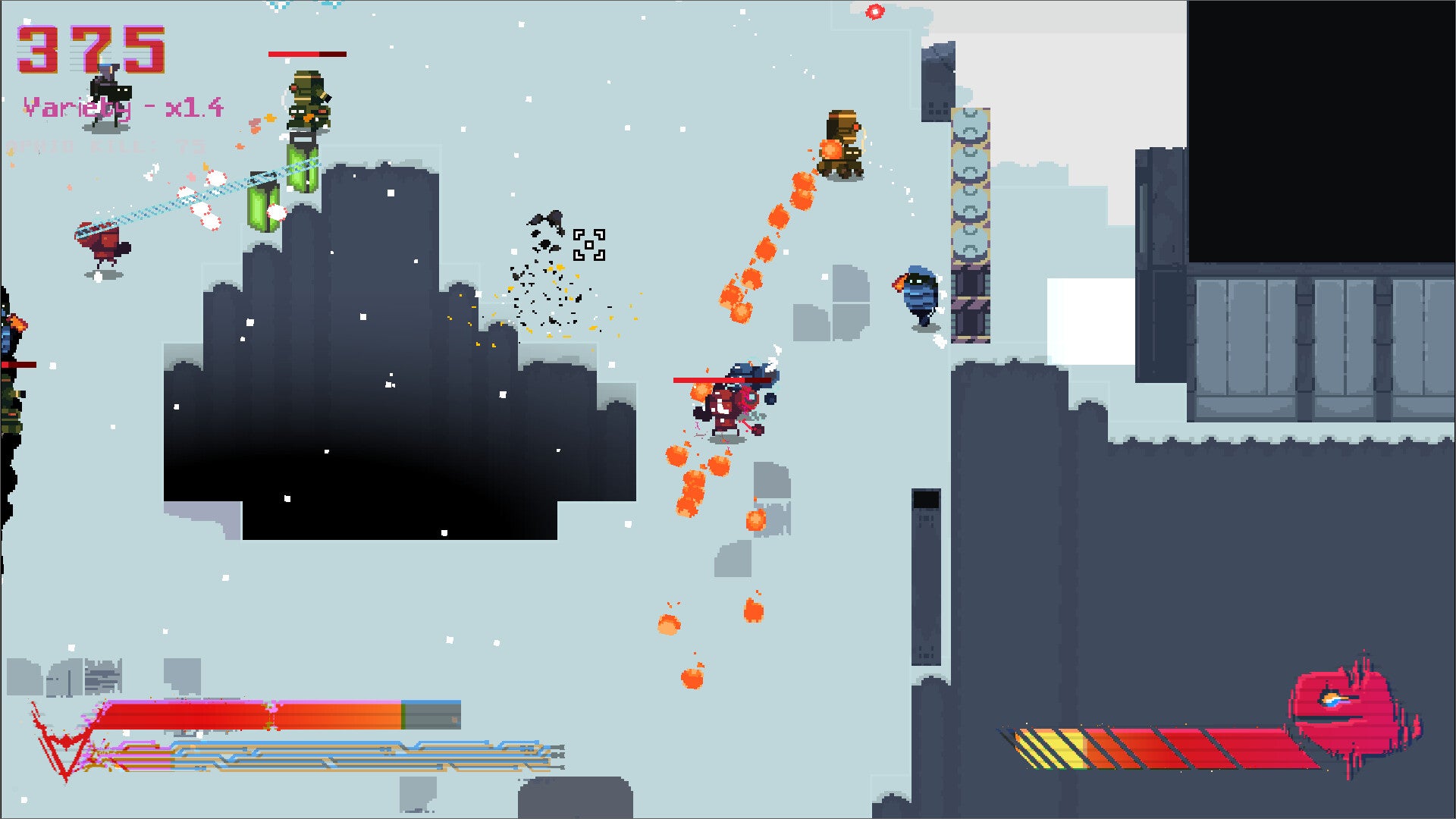 Several robots battle it out on an industrial platform in RAM: Random Access Mayhem - 23