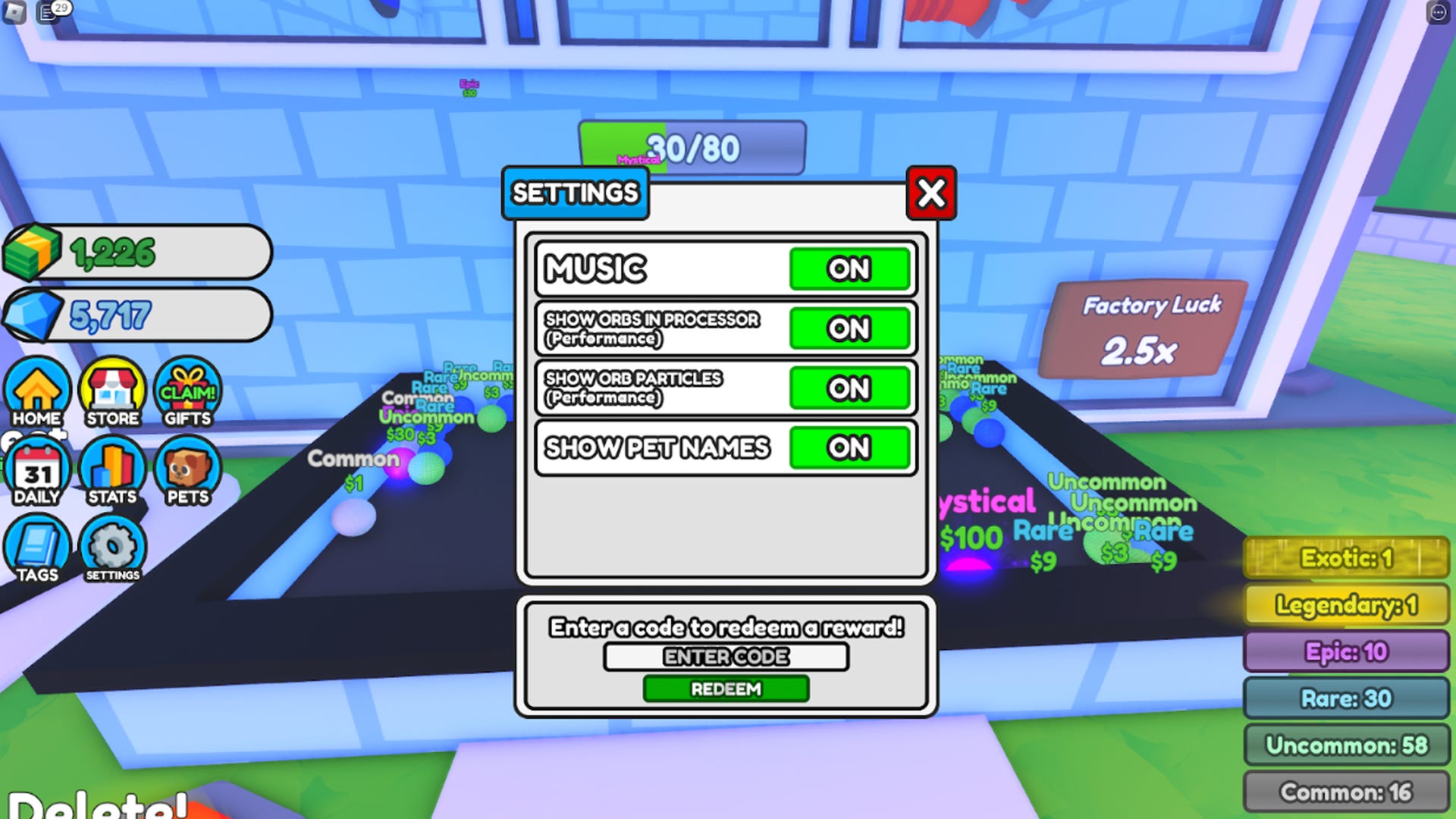 Codes For Rarity Factory Tycoon 2025