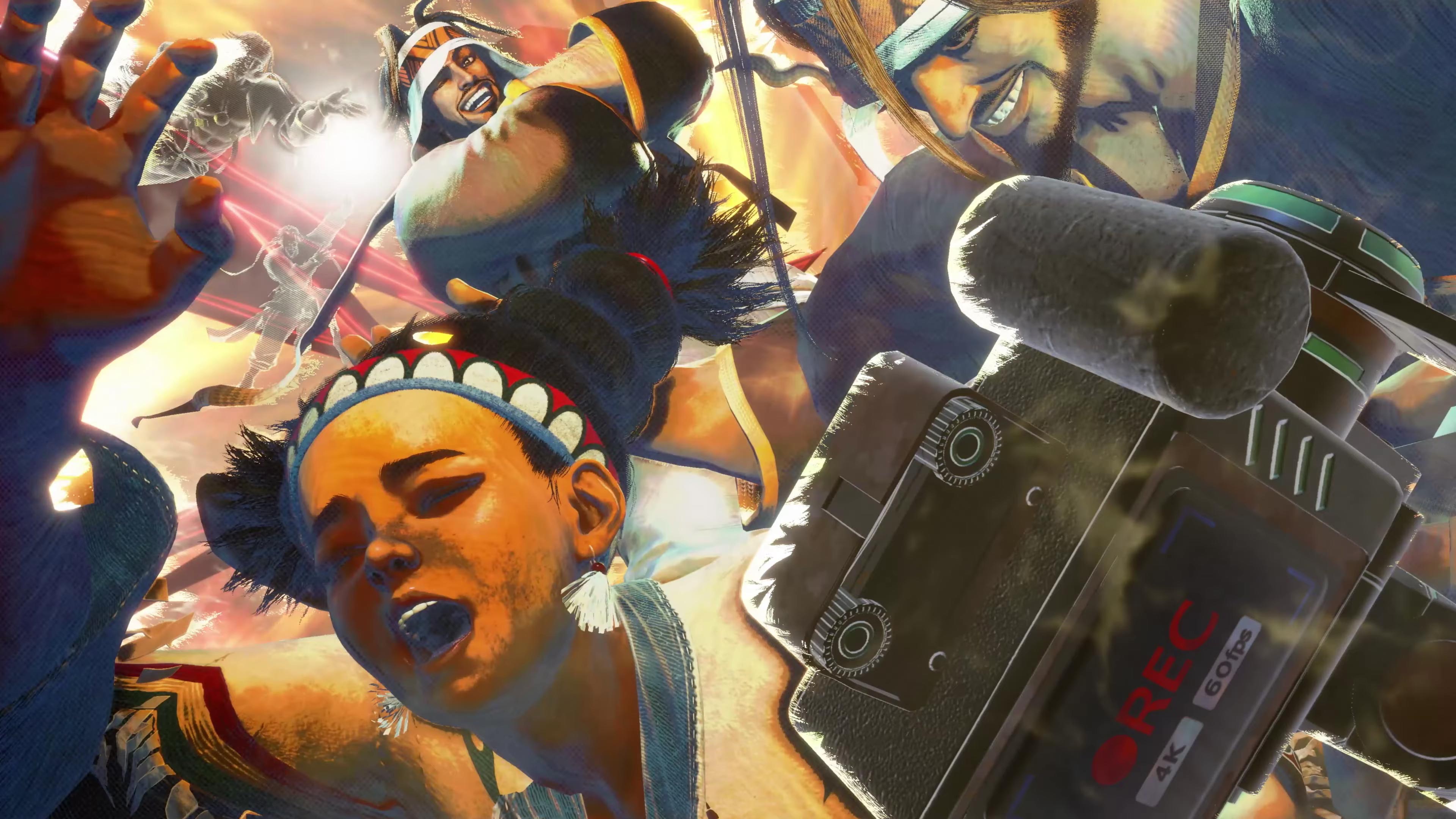 Street Fighter 6&rsquo;s Rashid knocks down Lili with a strong elbow to the head.