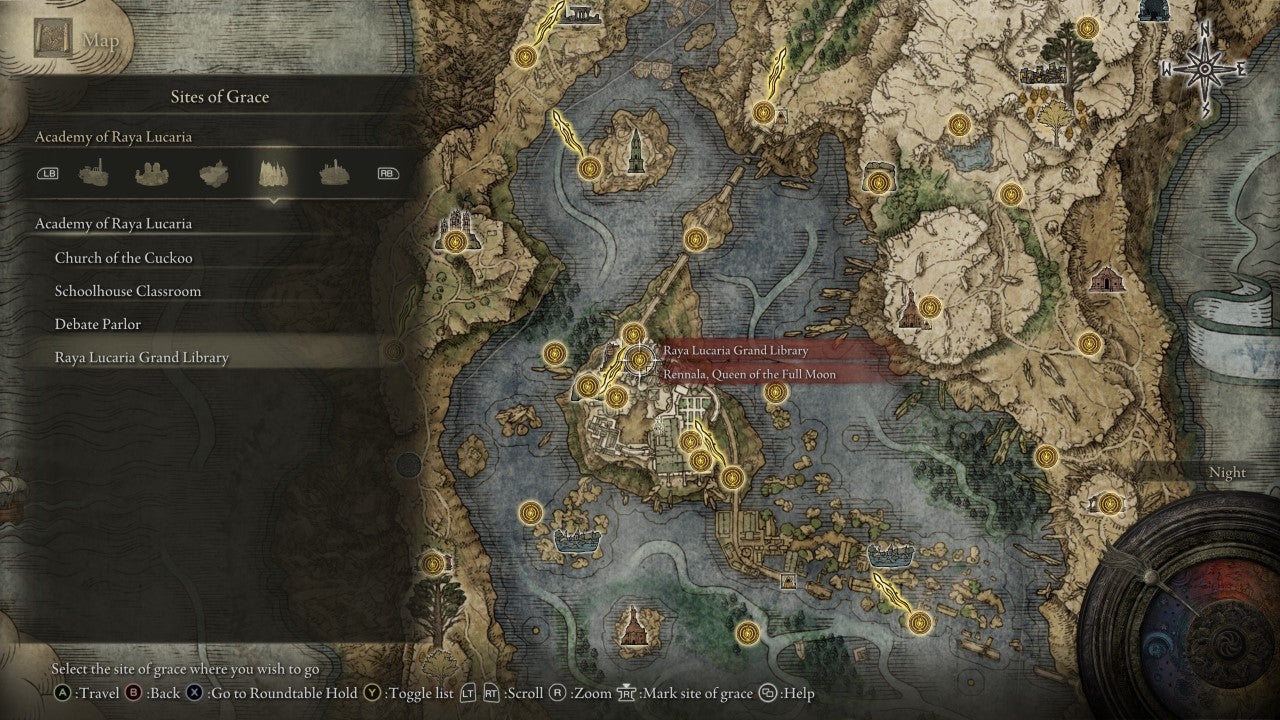 Raya Lucaria Grand Library Grace in Elden Ring