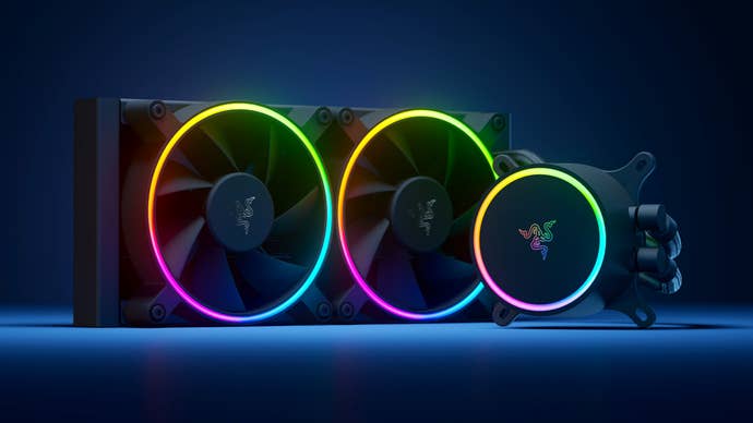 The Razer Hanbo 240mm AIO liquid cooler on a plain dark background.