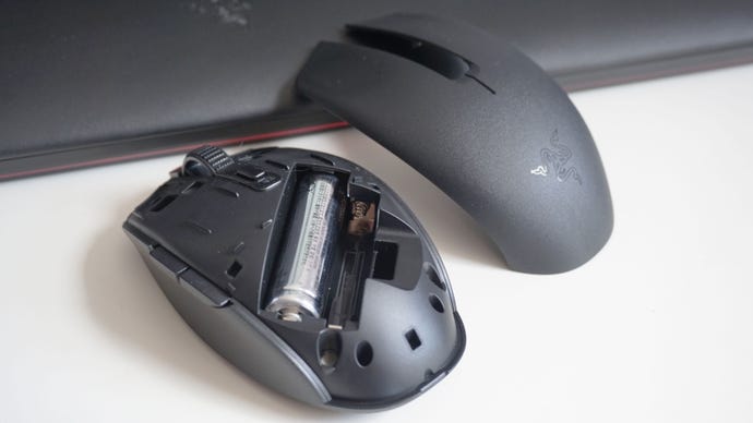 The Razer Orochi V2 wireless gaming mouse’s inner battery compartments