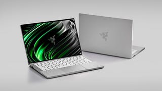 a photo of the razer book 13, a gorgeous 13-in ultraportable laptop with 11th-gen Intel Core i7 processor and Iris Xe graphics