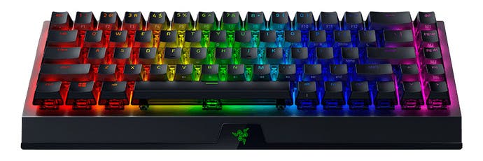 a razer blackwidow v3 hyperspeed phantom edition 65% size keyboard