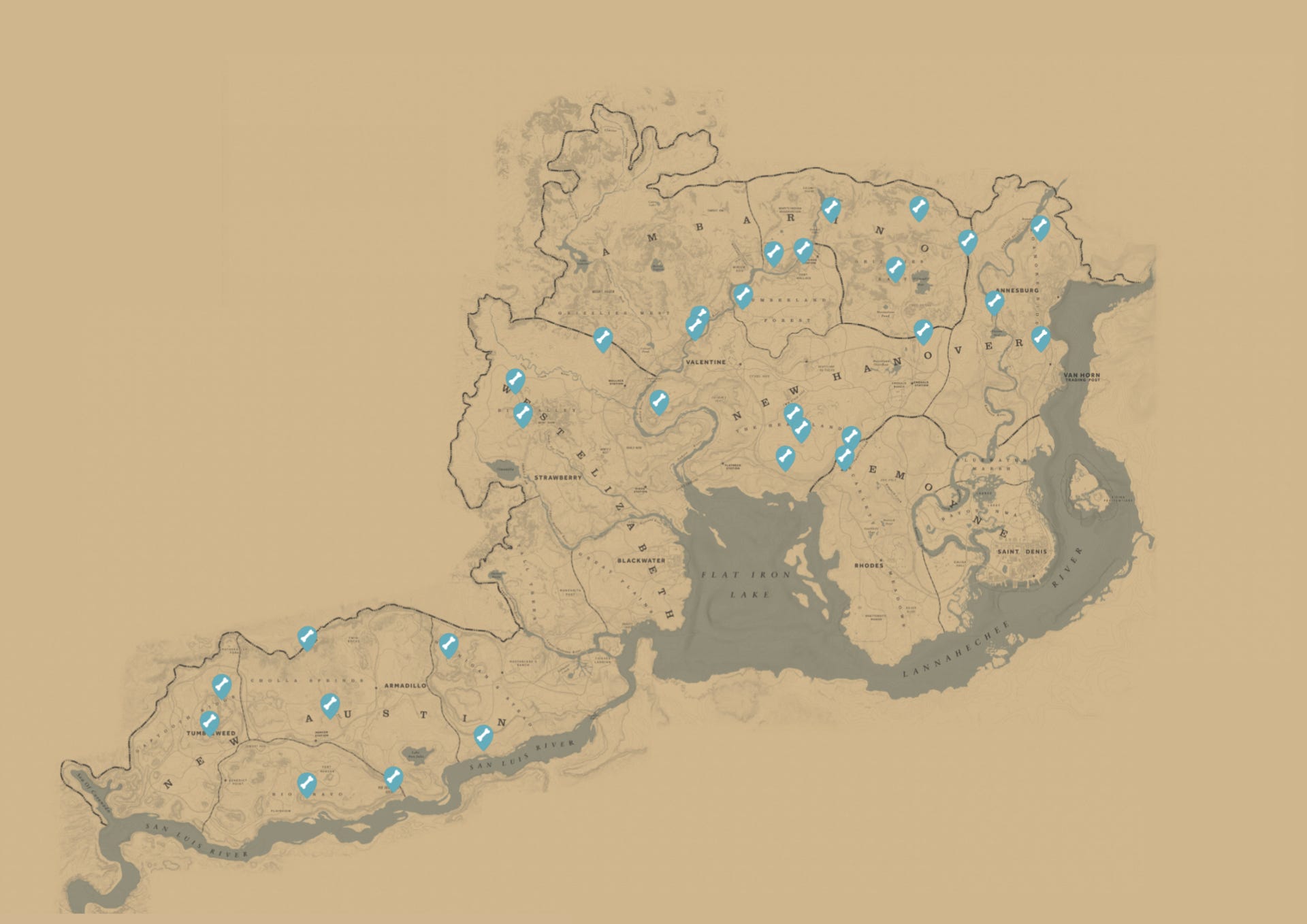 Red Dead Redemption 2 Dinosaur Bone Locations Red Dead Redemption 2 Dinosaur Bone locations and map | Eurogamer.net