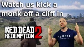 Watch Simon Miller kick a monk off a cliff and generally annoy people in Red Dead Redemption 2