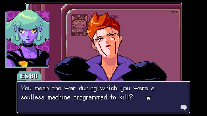 Luna asks Gate about her past fighting in a war.