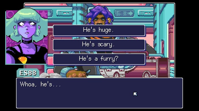 Luna gets three dialogue choices at the start of Read Only Memories: Neurodiver.