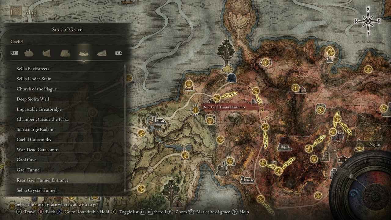 Rear Gael Tunnel Entrance Grace in Elden Ring