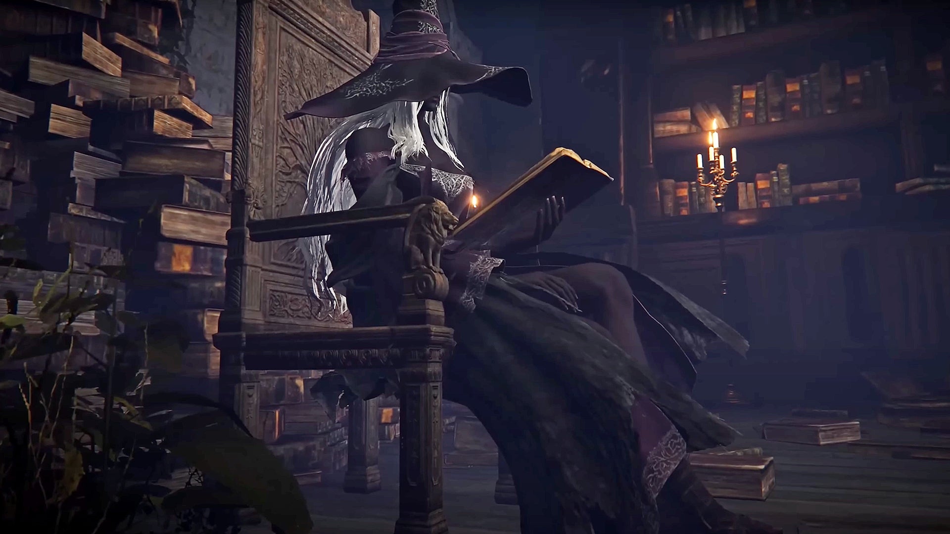 Recluse reclines in a chair while reading a book in Elden Ring: Nightreign. - 1