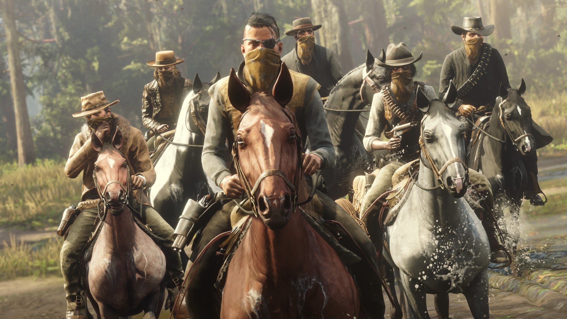 A posse riding in Red Dead Online. - 1