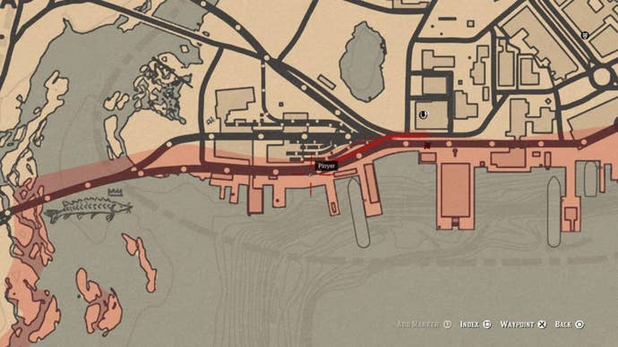 Map showing the location of the Cornwall Freight Station in Red Dead Redemption 2.