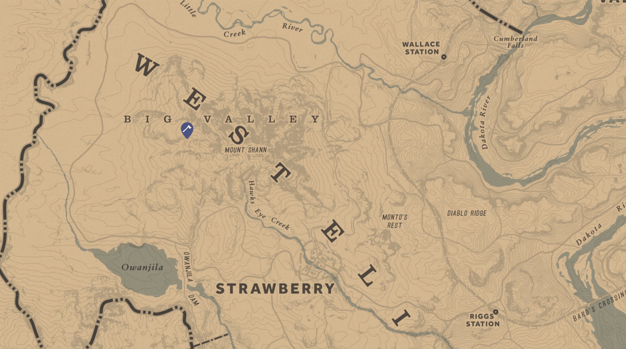 Map location for the mining helmet and bone knife in Red Dead Redemption 2. - 1