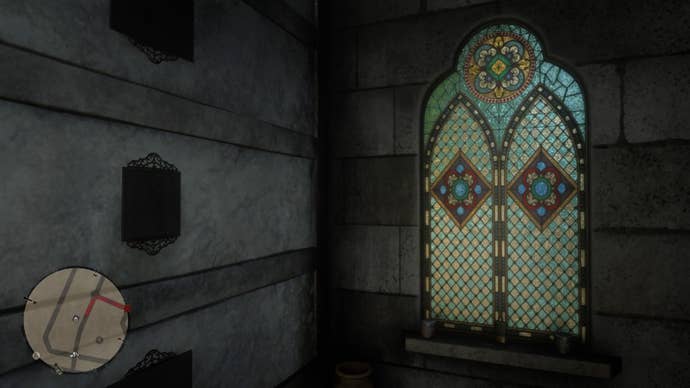 A stained glass window in Red Dead Redemption 2 that players need to head to for the Le Tresor Des Morts treasure hunt.