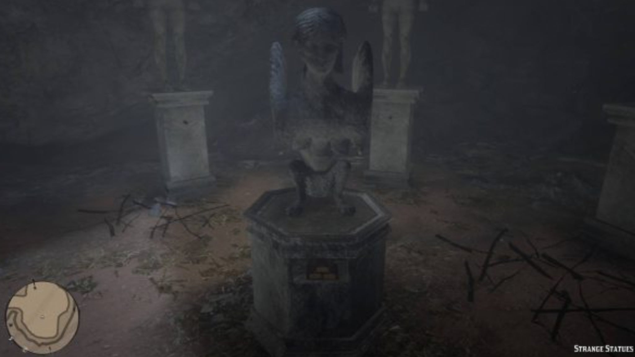 Gold bars inside a statue that are offered as a reward for completing the RDR2 Strange Statues puzzle. - 6