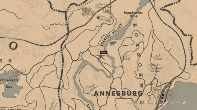 Map showing the location of the Viking set in Red Dead Redemption 2.
