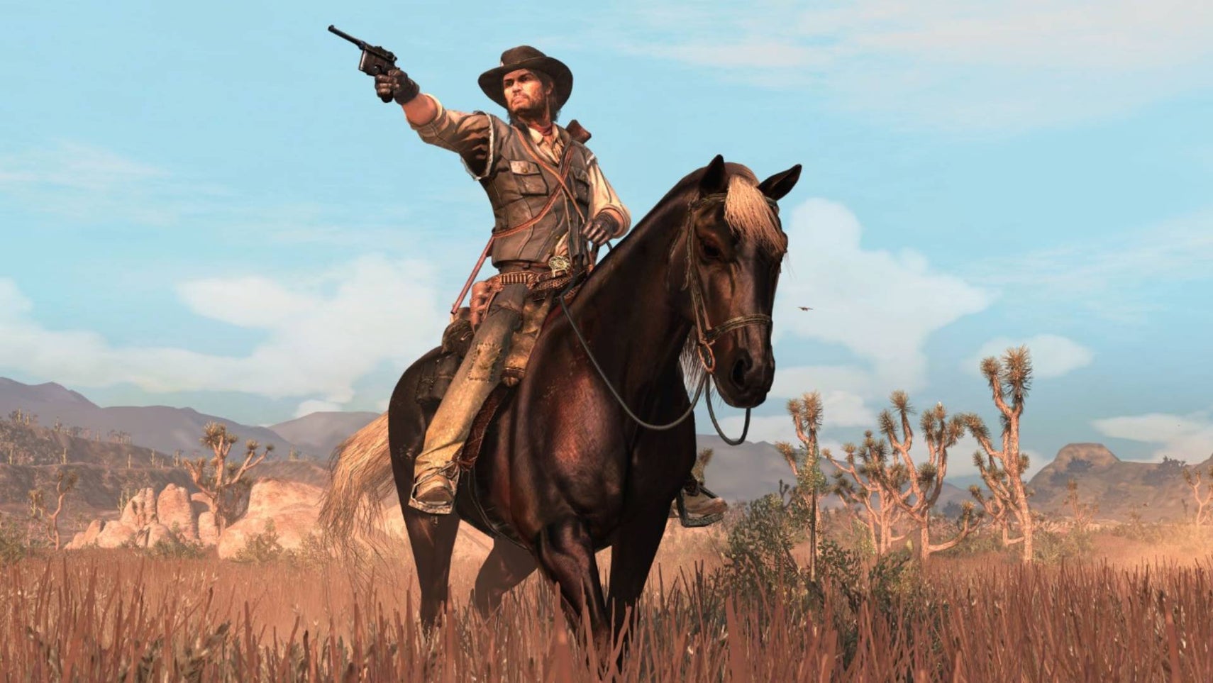 John Marston on a horse in Red Dead Redemption. - 1