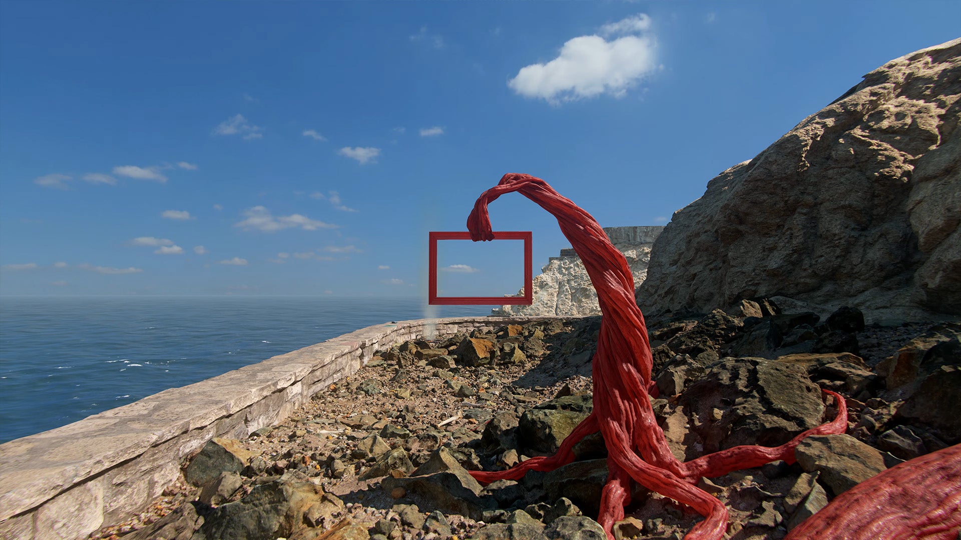 Red Frame is a Witnessian puzzle game where every red frame you find has a conundrum for you to solve
