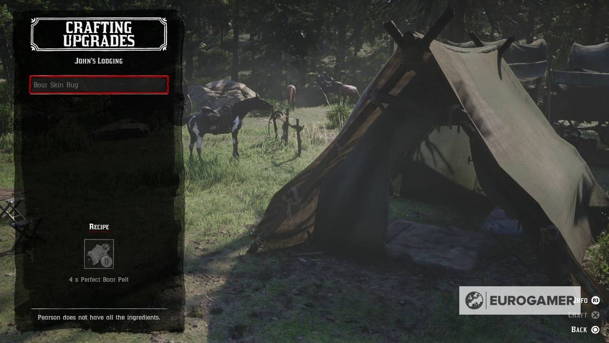 Red Dead Redemption 2 camp upgrades list, how to get Leather